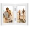 Americanflat Tri-Folding Picture Frame - Displays Two Photos at Once - Double Hinged Picture Frame - Shatter Resistant Glass - Tabletop Display Picture Frame - Black